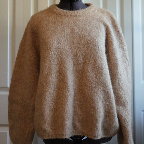 TOTEME Boxy Knit Alpaca Sweater Camel Melange - Picture 1 of 6